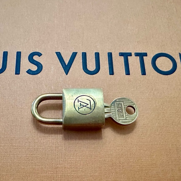 Louis Vuitton Accessories - Louis Vuitton Vintage Brass Gold Lock & Key #202